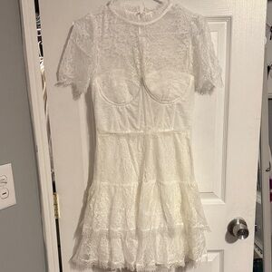 Astr Ivory Lace Dress